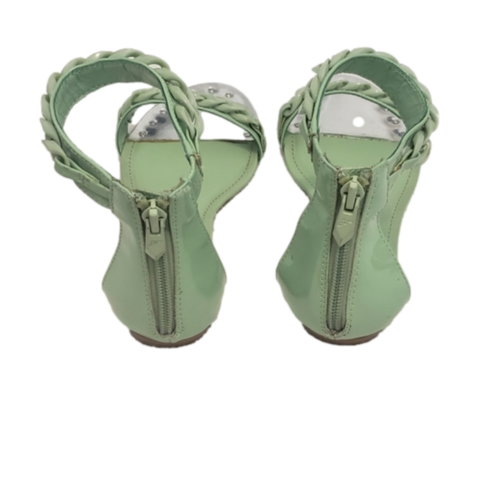 Mint Green and Silver Chain Sandals - Picture 4 of 8